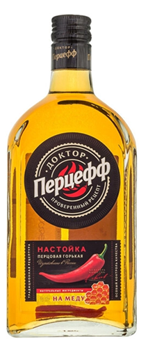 Настойка горькая "ДОКТОР ПЕРЦЕФФ НА МЕДУ" 0,25 л Россия