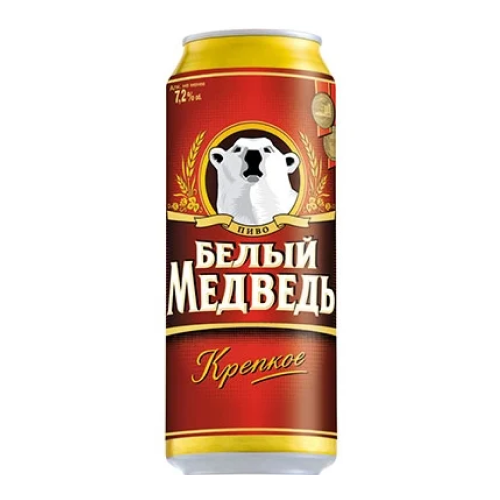 Пиво Белый Медведь крепкое 8% 0,45л ж/б