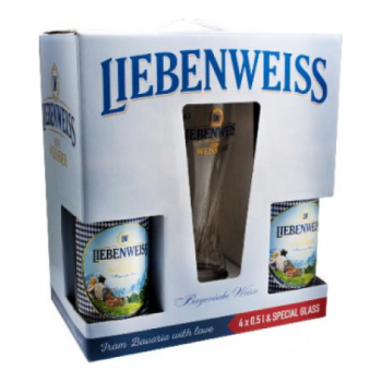 Liebenweiss Hefe Weissbier набор (4 бут*0,5 + бокал)