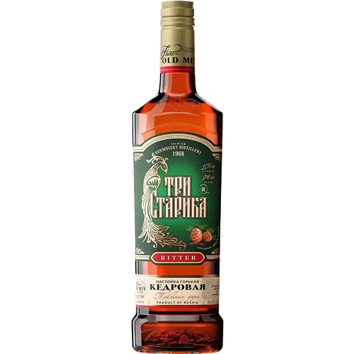 Ликер "Три старика" Кедровая, настойка горькая, 0.5 л