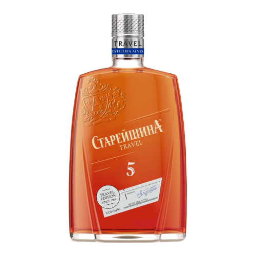 Коньяк "Старейшина" Трэвел Пятилетний, фляга, 250 мл