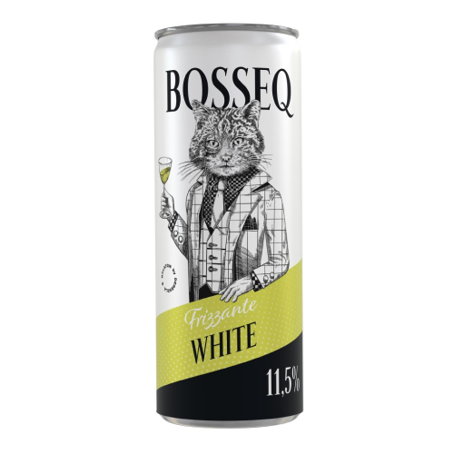 Игристое вино "Bosseq" Frizzante White, in can, 250 мл