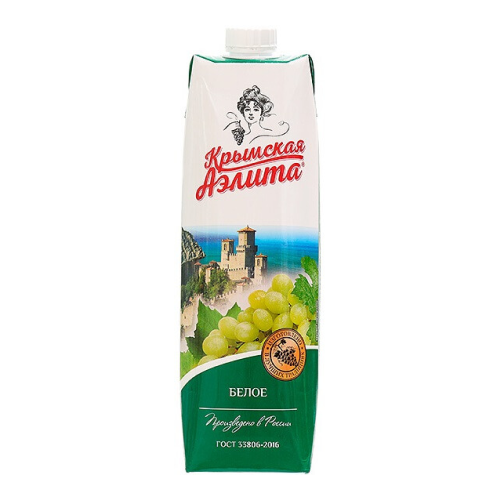 Вино "Крымская Аэлита" Белое, Тетра Призма, 960 мл