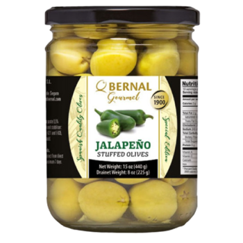 Оливки фарш халапеньо Bernal  стекло 436 гр