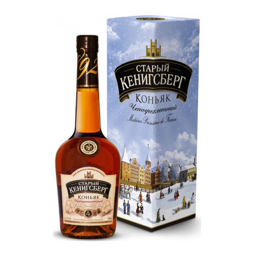 Коньяк "Старый Кенигсберг" 4-летний, в подарочной коробке, 0.5 л