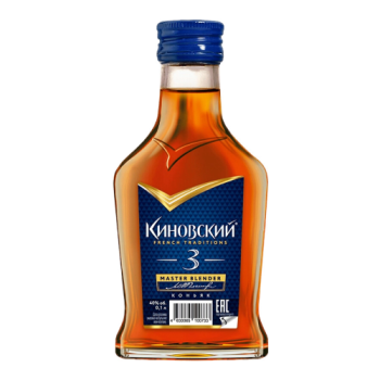 Коньяк "Киновский" Трехлетний, фляга, 100 мл Коньяк "Киновский" Трехлетний, фляга, 100 мл
