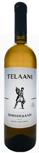 Вино сортовое выдержанное белое сухое "Цинандали" торговой марки ТЕЛААНИ 0,75 л Грузия