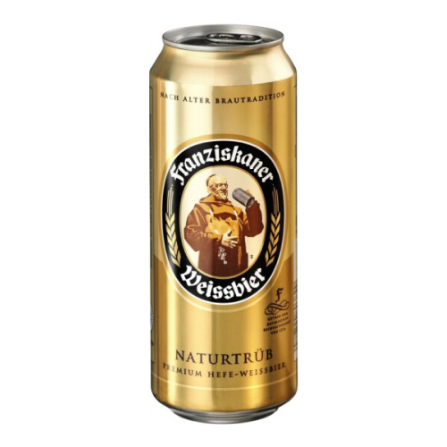 Пиво "Franziskaner" Hefe-Weisse, in can, 0.45 л