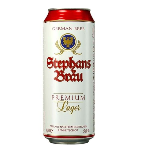 Пиво ШТЕФАНС БРАУ ЛАГЕР светлое пастериз.фильтрованное 5% 0,5л