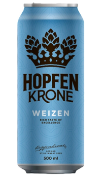 Пиво светлое пастеризованное нефильтрованное неосветленное пшеничное "Хопфенкроне Вайцен" 0,5 л/24 банка 5,4%  