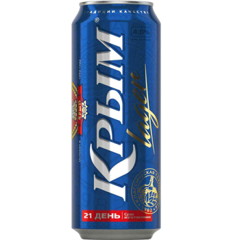 Пиво светлое "Крым Лагер" фильтрованное пастеризованное 0,45 л БАНКА  4%  Россия