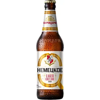 Пиво Бочкари, "Немецкое" Светлое, 0.44 л
