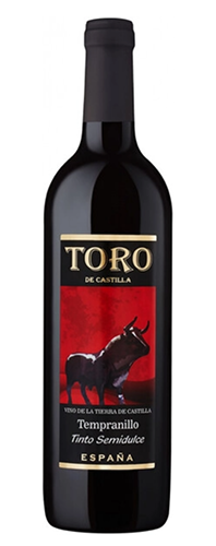 Вино сортовое полусладкое красное регион Кастилья категория ВИНО ДЕ ЛА ТЬЕРРА «Торо де Кастилья Темпранильо» 0,75 л Испания