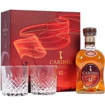 Виски шотландский Cardhu 12 Years Old, 0.7 л подарочная упаковка + 2 стакана