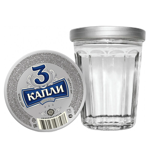 Водка "ТРИ КАПЛИ" 0,1 л Россия