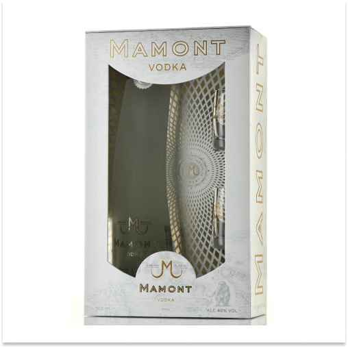 Водка Mamont 0.7l Gift Box + 2 Shots