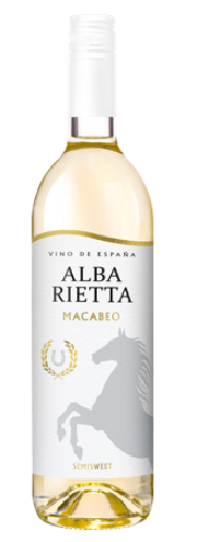 Вино ординарное сортовое сухое белое АЛЬБА РЬЕТТА МАКАБЕО 0,75 л Беларусь
