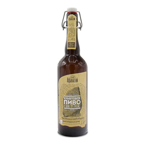 Пиво Афанасий, "Крафтовое" Светлое, 0.75 л