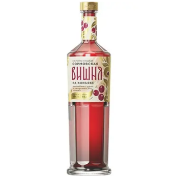 Ликер "Сормовская" Вишня на Коньяке, настойка сладкая, 0.5 л