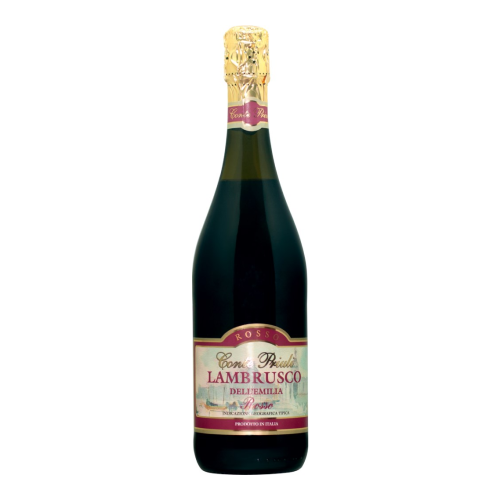 Вино игристое CONTE PRIULI Ламбруско Дель Эмилия жемчужное красное полусладкое, 0.75л