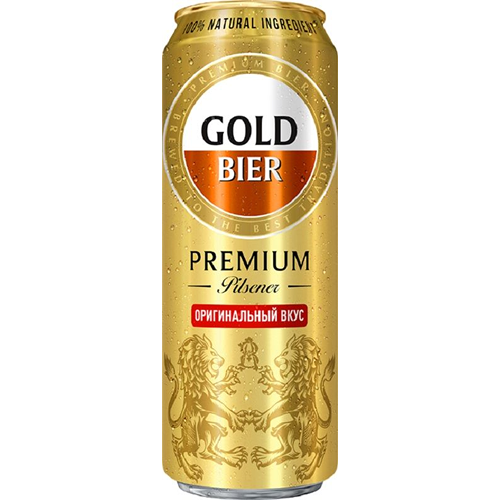Пиво Голд Премиум Пилсенер светлое 4.8% 0.43л ж/б РОССИЯ