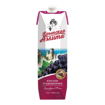 Вино "Крымская Аэлита" Красное Традиционное, Тетра Призма, 960 мл