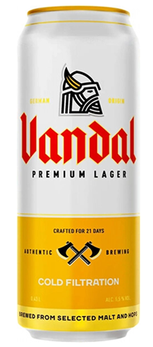 Пиво светлое фильтрованное пастеризованное ВАНДАЛ 0,43 л ж/б Россия