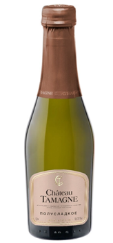 Российское игристое вино с защищенным географическим указанием "Кубань. Таманский полуостров" полусладкое белое "Шато Тамань" 0,2 л Россия