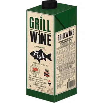 Вино "ГрильВайн" Белое сухое, Тетра Пак, 1 л