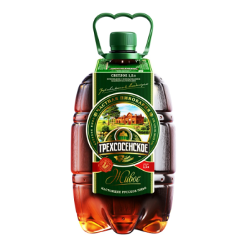 Пиво "Трехсосенское светлое Живое" 1,3 л. ПЭТ