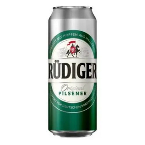 Пиво светлое «RUDIGER ORIGINAL PILSENER» («РЮДИГЕР ОРИГИНАЛЬ ПИЛЬЗНЕР»)  пастеризованное 0,45 л БАНКА  4,5%  Россия 