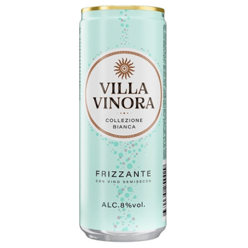Напиток спиртной газ.«Вилла Винора Фризанте Семисеко белая коллекция». 0,33 л банка 8%  Россия