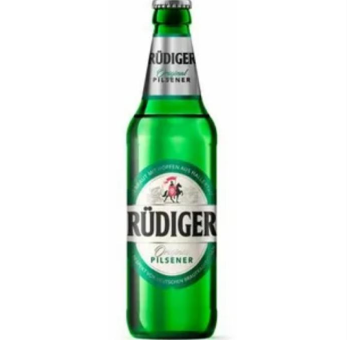 Пиво РЮДИГЕР ОРИГИНАЛЬ ПИЛЬЗНЕР светлое пастеризованное 0.45 л/20 СТЕКЛО 4,5%  Россия