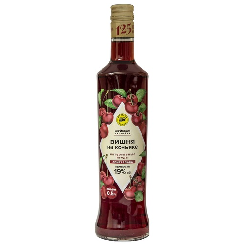 Ликер "Шуйская" Вишня на Коньяке, 0.5 л