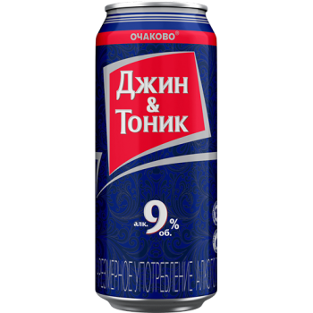 Пивной напиток Очаково, Джин & Тоник, в жестяной банке, 0.45 л