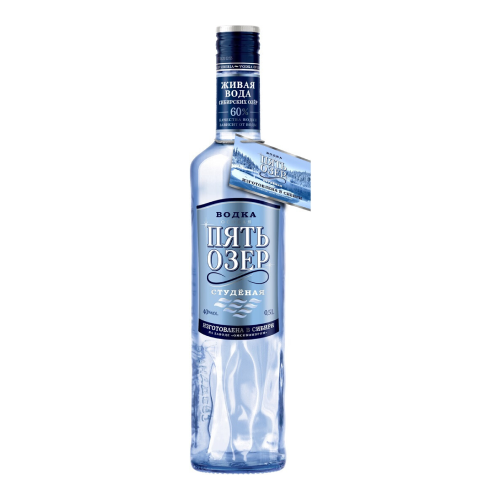 Водка "Пять Озер" Студеная, 0.7 л