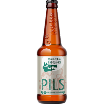 Пиво светлое ВОЛКОВСКАЯ ПИВОВАРНЯ Pils Пилс фильтр. паст. алк. 5,2% ст., 0.45L