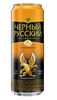 Напиток пивной «Черный русский со вкусом миндаля» пастеризованный  0,45 л ж/б Россия