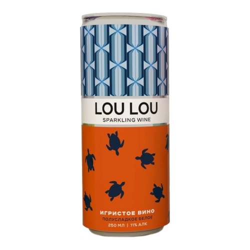 Игристое вино "Lou Lou" White Semisweet, in can, 250 мл