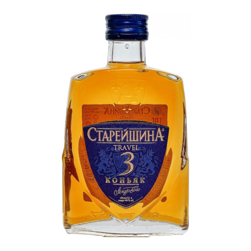 Коньяк "Старейшина" Трэвел трехлетний, фляга, 100 мл