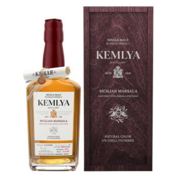Виски "Kemlya" Sicilian Marsala, wooden box, 0.7 л
