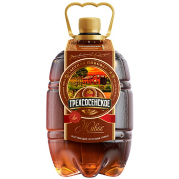 Пиво темное Трехсосенское Бархатное Живое 4.6%, 1.3л ПЭТ