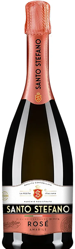 Сидр фруктовый ароматизированный особый газированный розовый полусладкий САНТО СТЕФАНО 0,75 л стекло 6% Россия