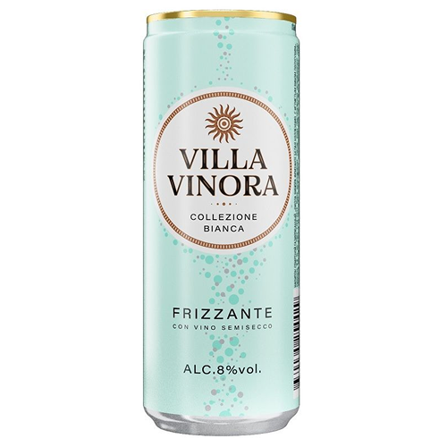 Напиток спиртной газ.«Вилла Винора Фризанте Семисеко белая коллекция». 0,33 л банка 8%  Россия