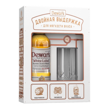 Виски "Dewar's" White Label, gift box with 1 glass, 0.7 л
