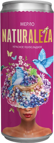 Вино сортовое полусладкое красное «НАТУРАЛЕСА» Мерло 0,33 л Россия