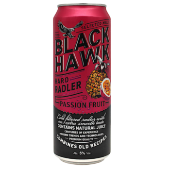 Пивной напиток ЧЕРНЫЙ ЯСТРЕБ СО ВКУСОМ МАРАКУЙИ И АНАНАС пастеризованный 0,43 л/12 БАНКА 5% Россия