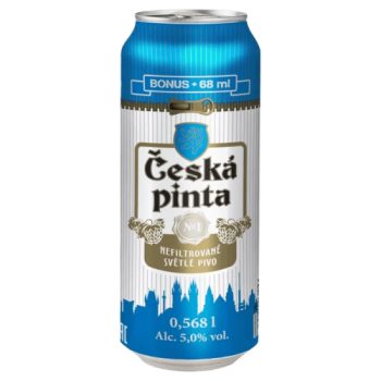 Пиво "Ческа пинта №1" светлое пастеризованное нефильтр осветл 0,568 л БАНКА 5% Чешская Республика