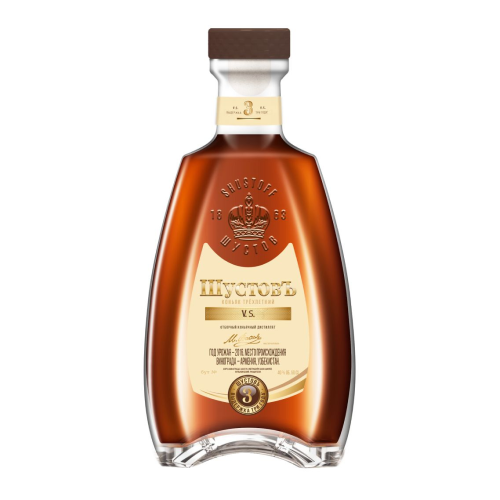 Коньяк "ШУСТОВЪ ТРЕХЛЕТНИЙ" 0,5 л.