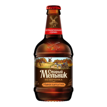 Пиво Старый Мельник Из бочонка Темное Бархатное 4.2% 0.5л 